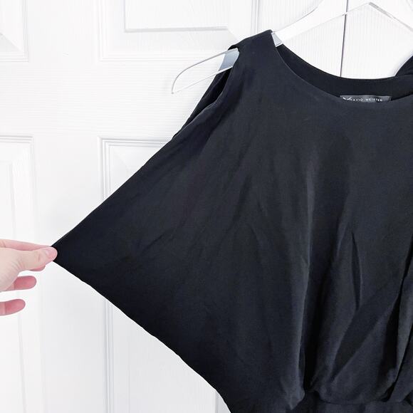 David Meister Black Drapey Bodycon Dress - Picture 3 of 10